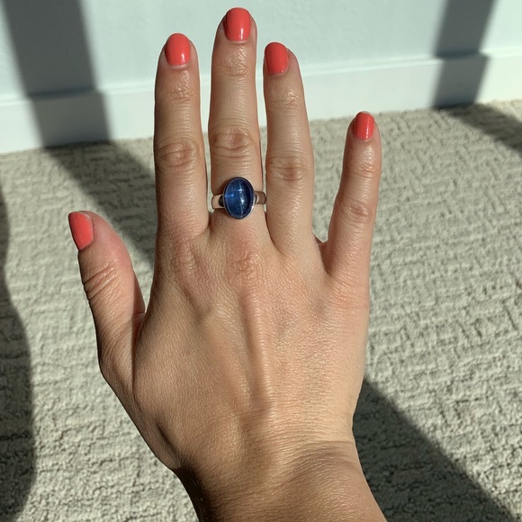 Natural Blue Kyanite Ring - Picture 2 of 6